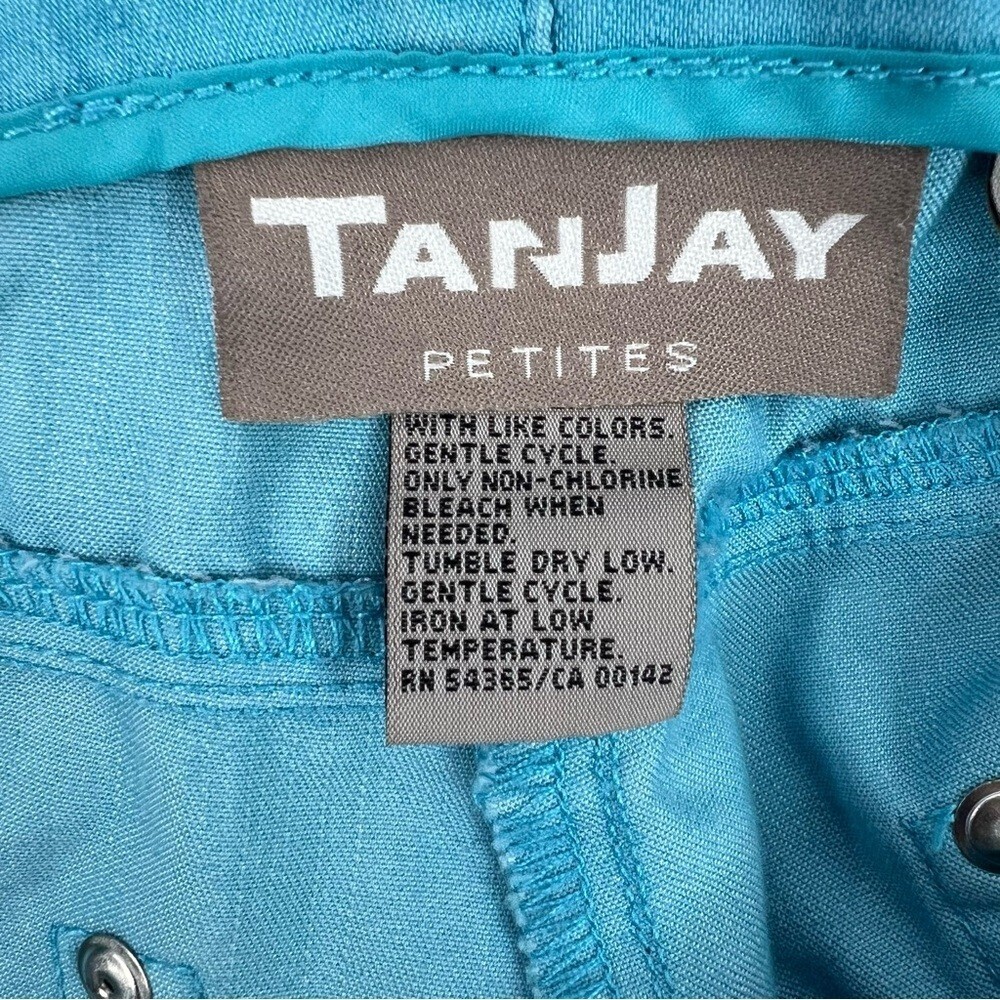 Tanjay pants bright aqua blue silver detail hardware Blue Boot Cut Pants - Picture 10 of 13